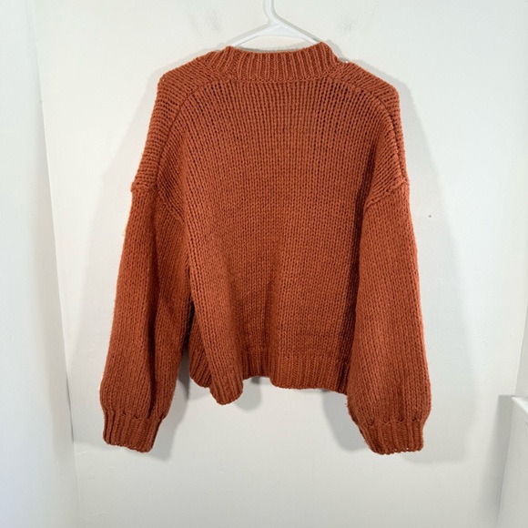 Anthropologie Maeve Susannah 3D Floral Chunky Knit Sweater Cardigan One Size - Picture 12 of 14